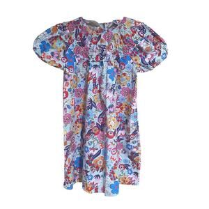 Marni kids allover floral printed short sleeved dress